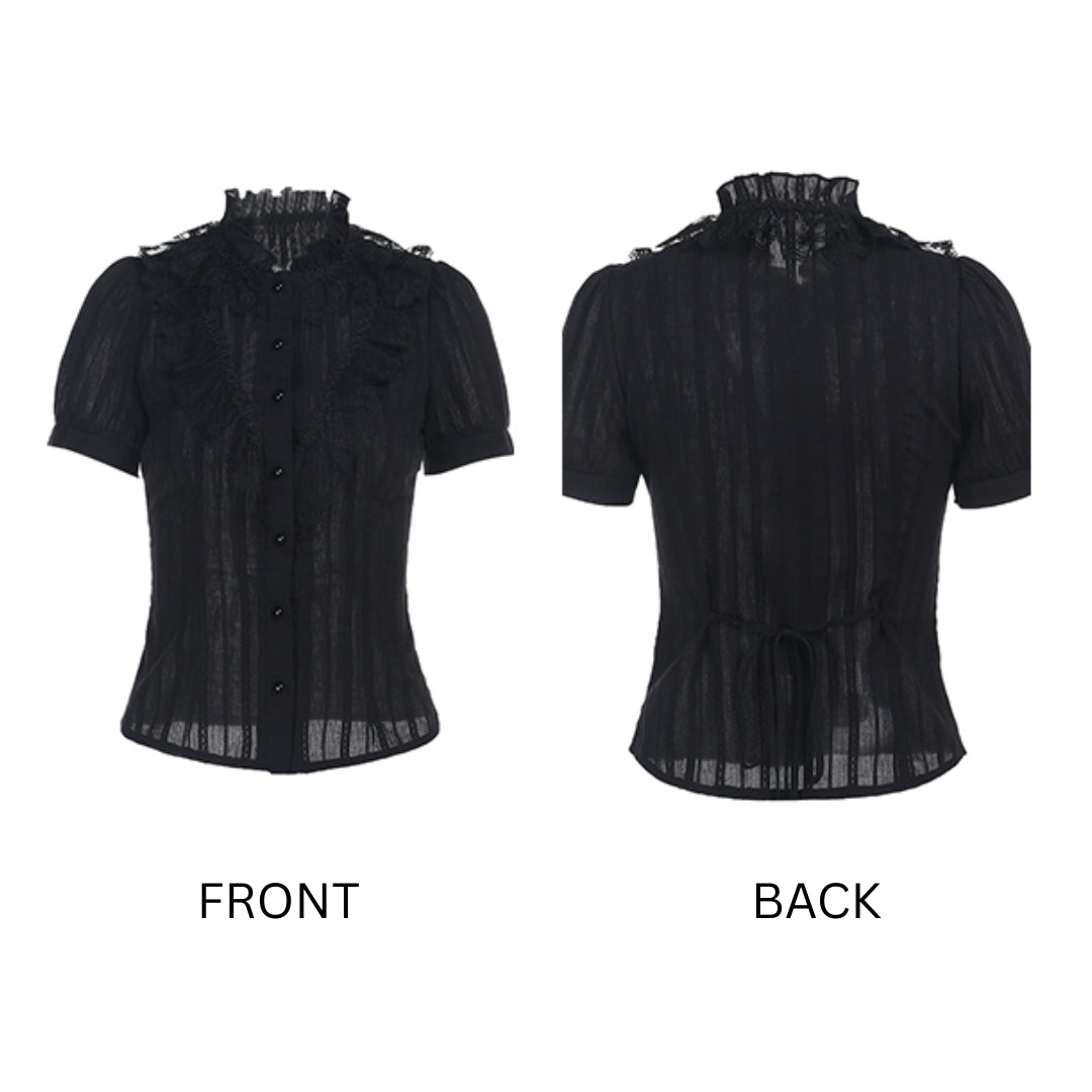 Ruffled High Neck Blouse 8