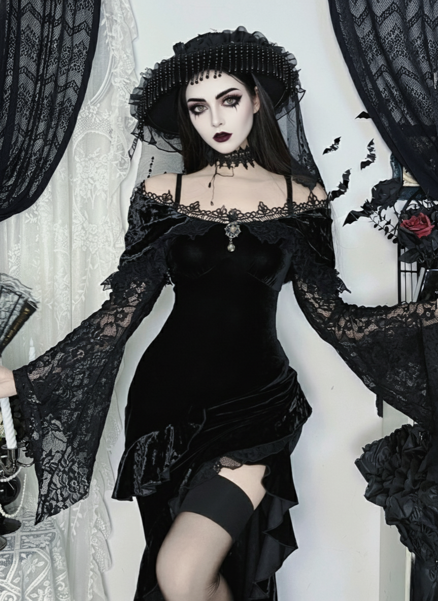 Ruffled Off-Shoulder Dress 8