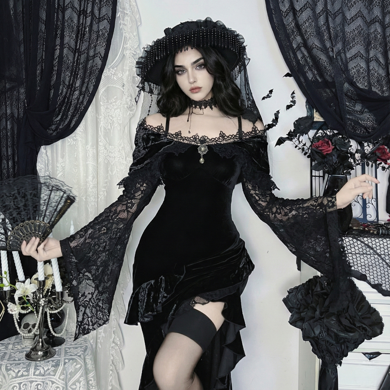 Ruffled Off-Shoulder Dress