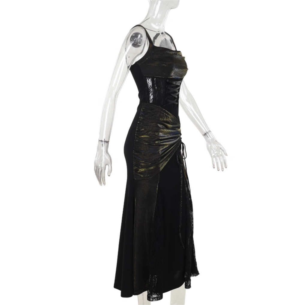 Shimmer Gothic Maxi Dress 10