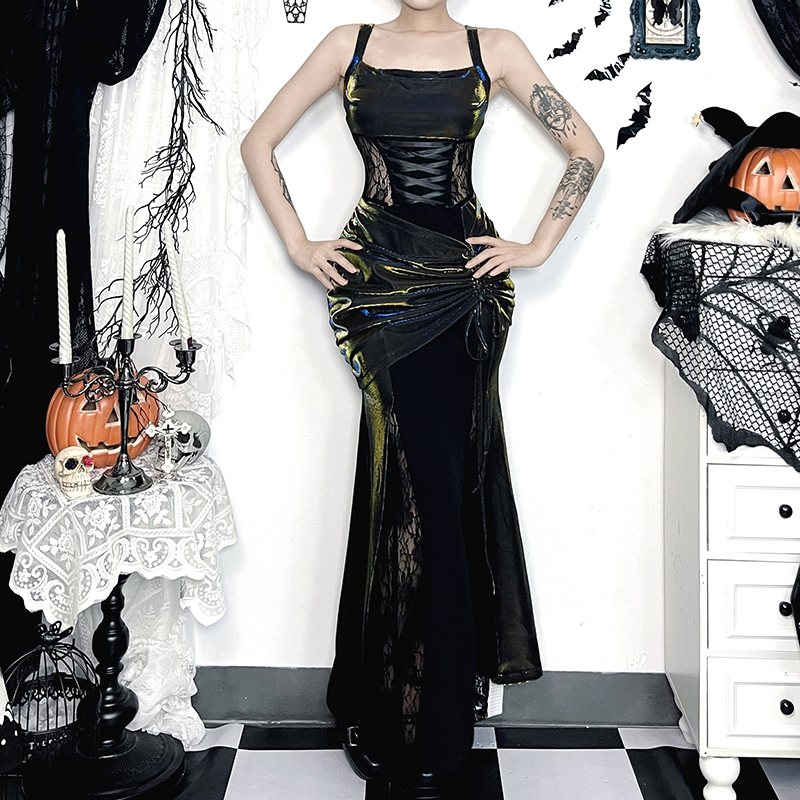 Shimmer Gothic Maxi Dress 3