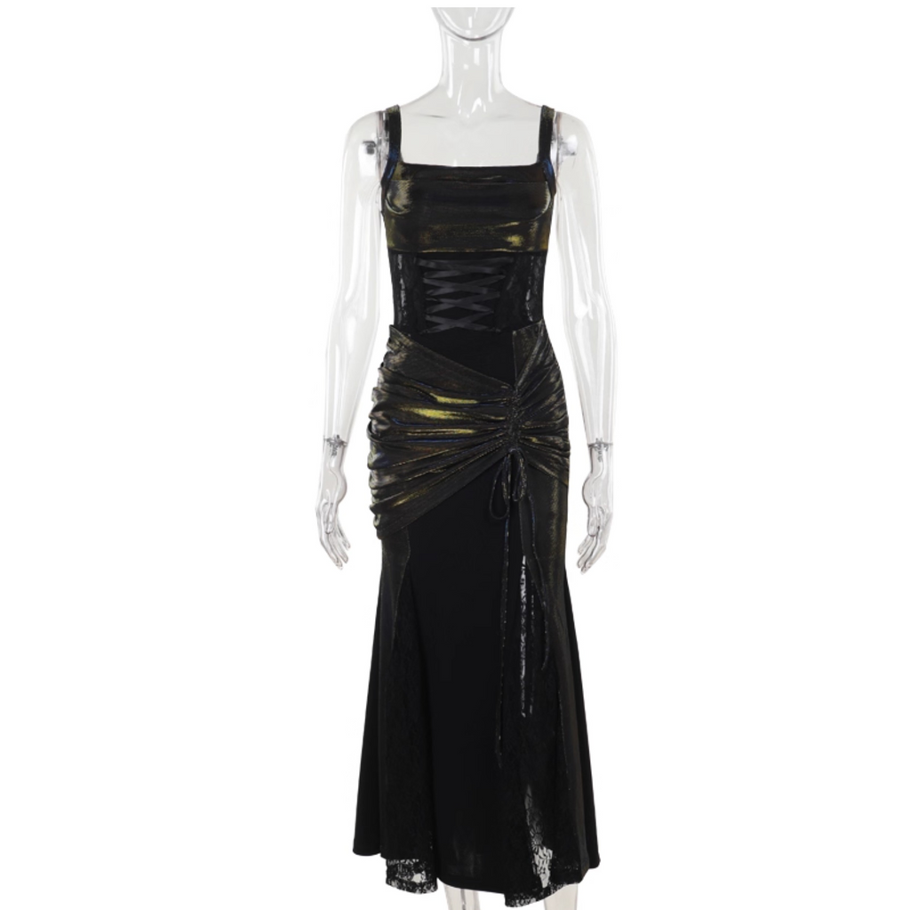 Shimmer Gothic Maxi Dress 9