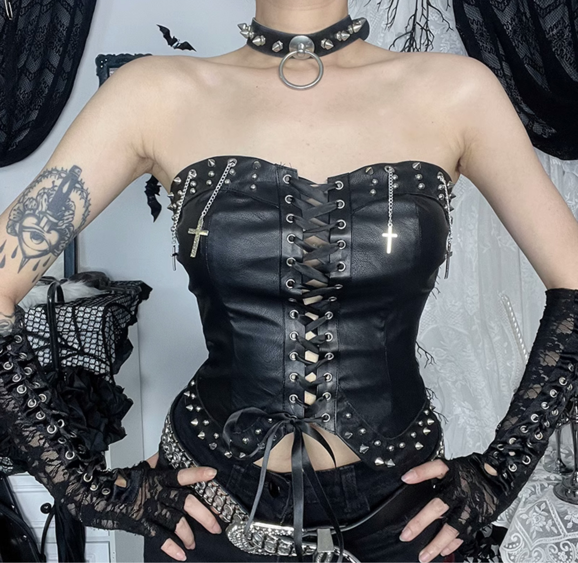 Spiked Leather Corset 6
