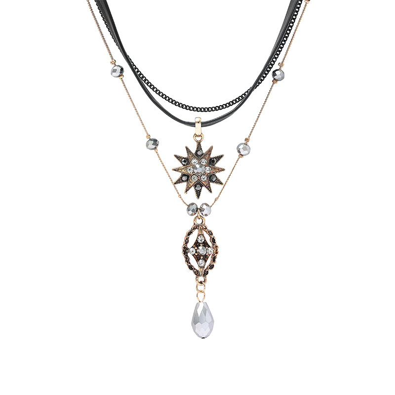 Star Drop Layered Necklace 2