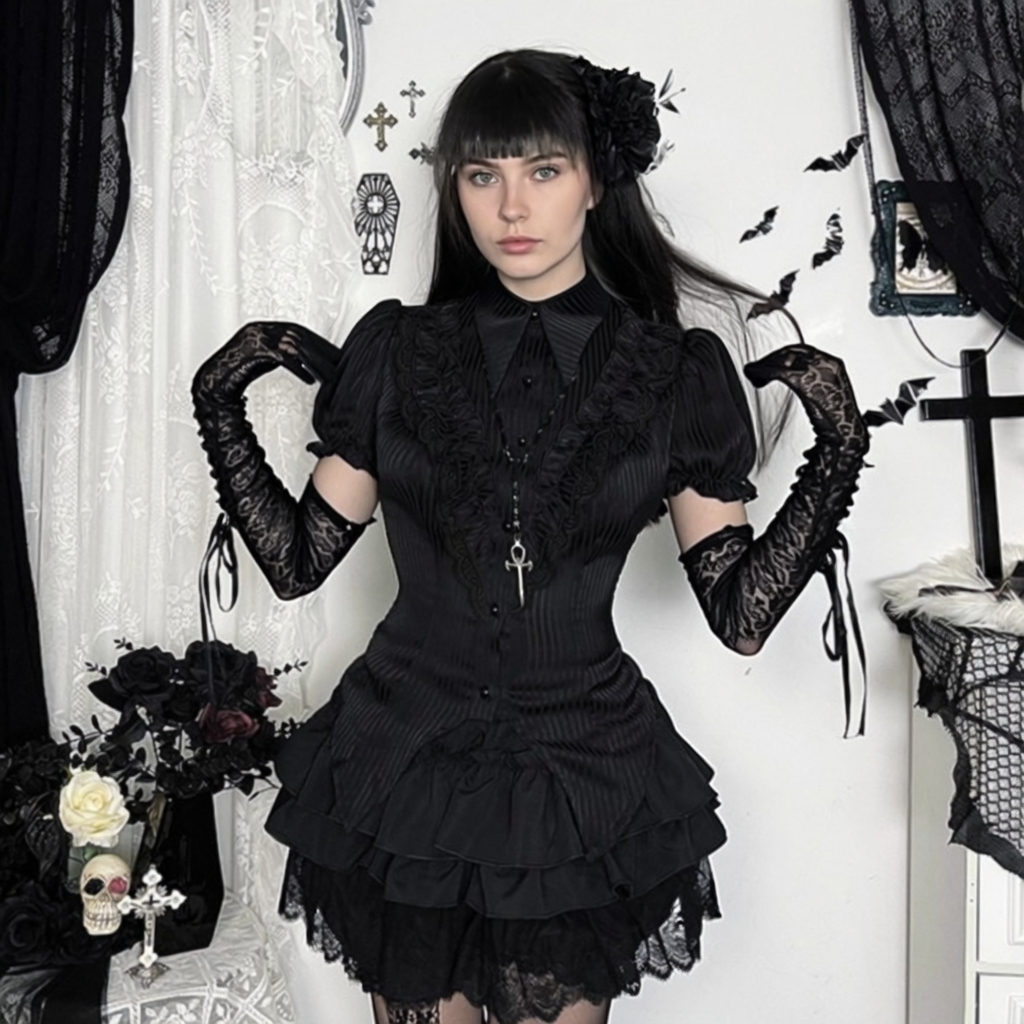 Steampunk Pinstripe Tie Top 9