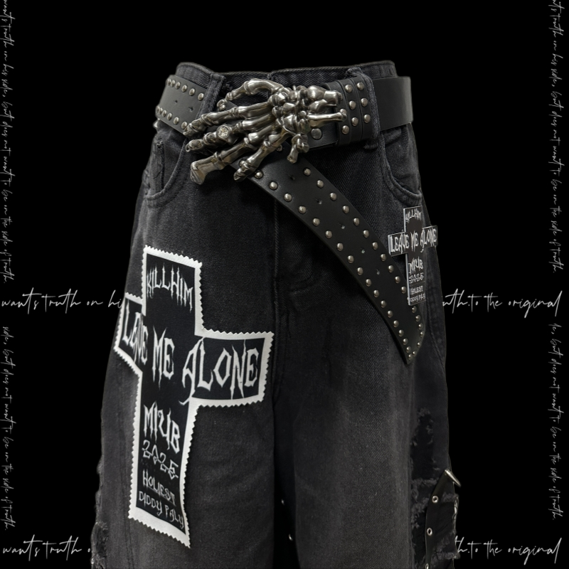 Strap Ripped Denim Shorts 1