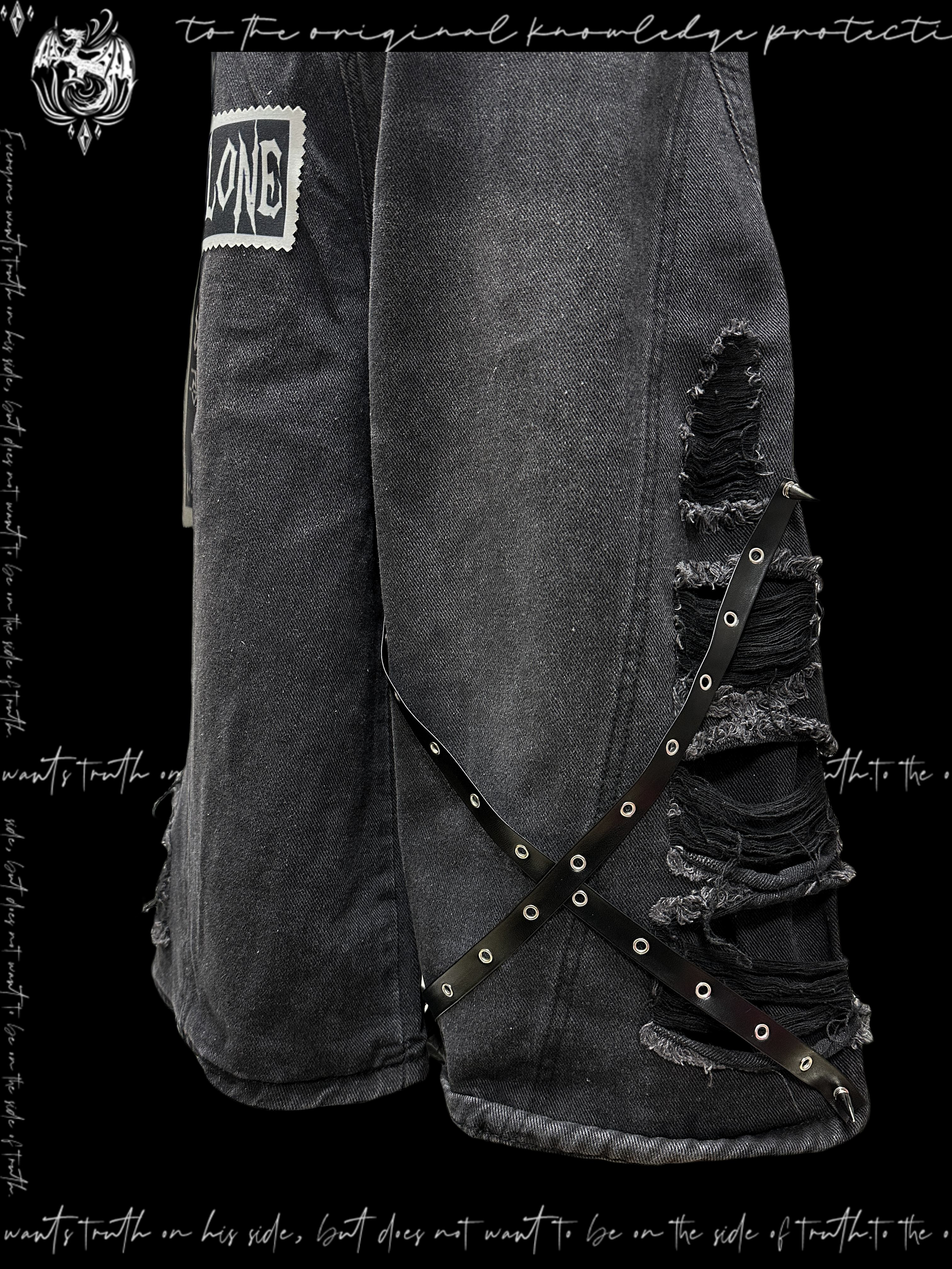 Strap Ripped Denim Shorts 5