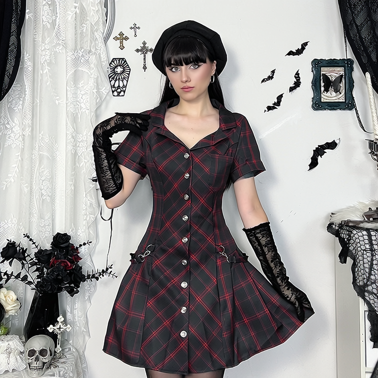 Tartan Button Up Dress 15