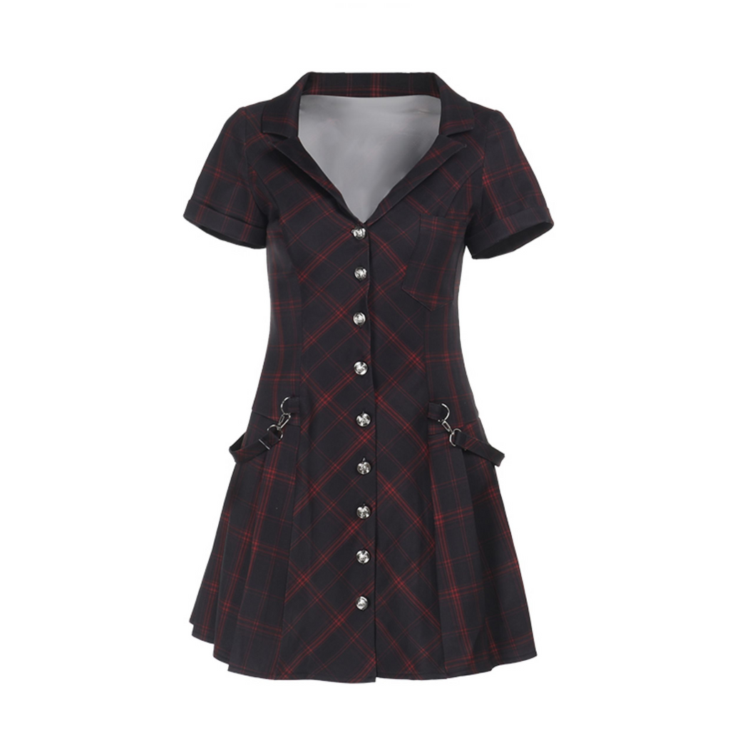 Tartan Button Up Dress 8