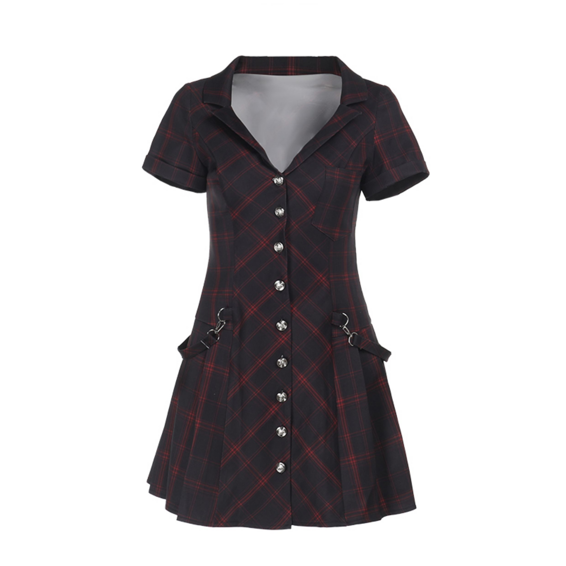 Tartan Button Up Dress 8