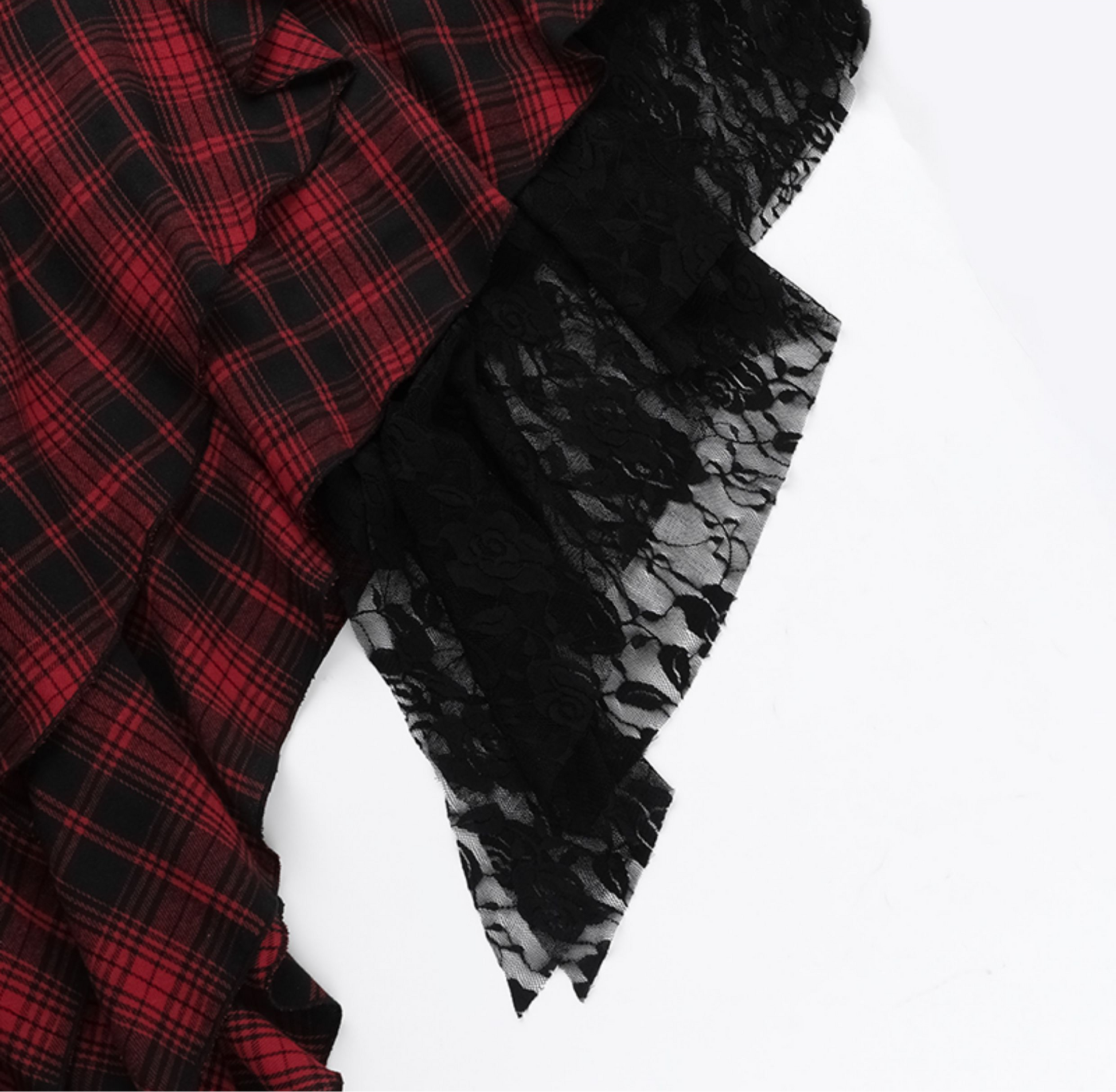 Tartan Lace Asymmetrical Dress 15