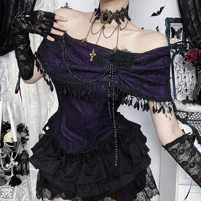 Victorian Brocade Off-Shoulder Top 6